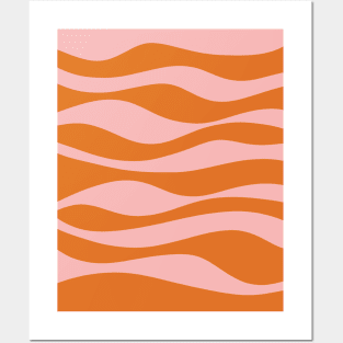 Smooth Waves Pink and Orange Posters and Art